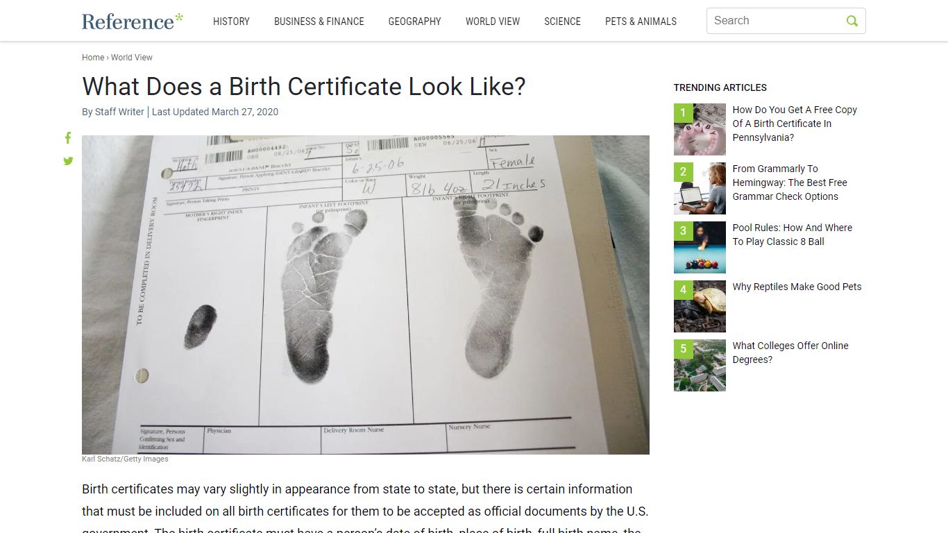 What Does a Birth Certificate Look Like? - Reference.com
